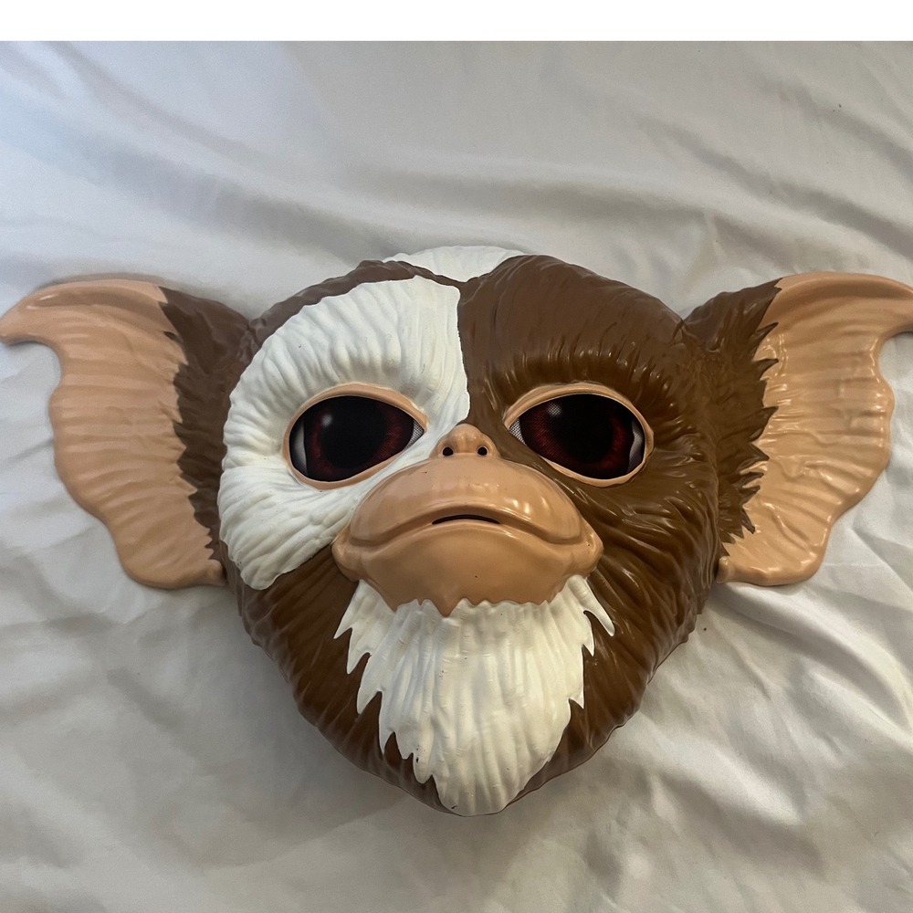 Gremlins Gizmo Mogwai Costume Mask Brown White Plastic 80s Movie Character Kids